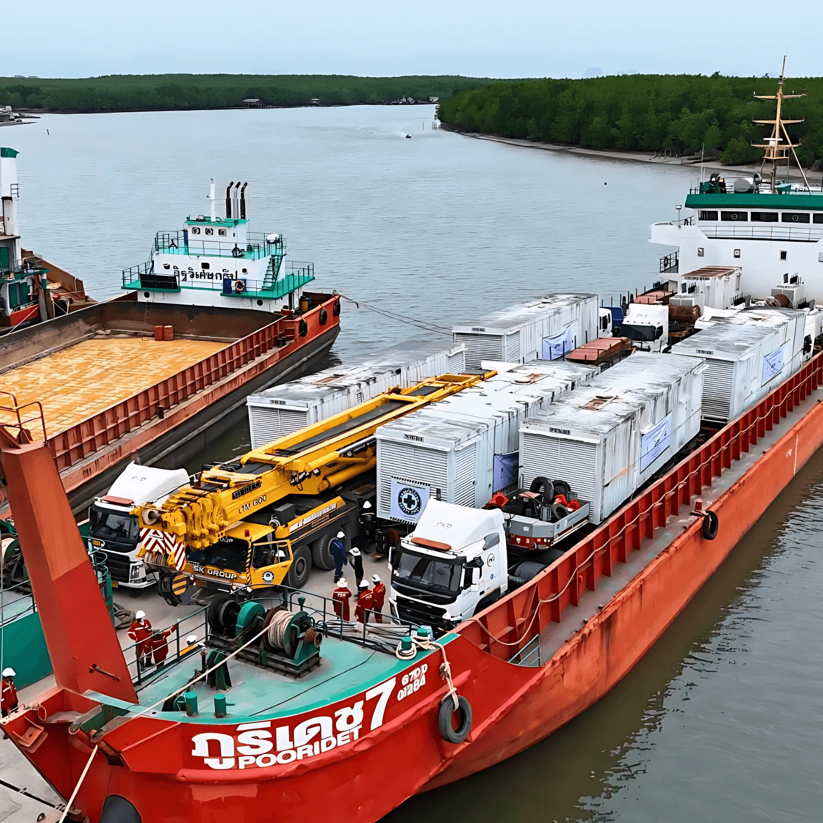 ภารกิจยกและขนย้ายเครื่อง Generator เพื่อไปติดตั้งให้ชาวเกาะสมุย - เอส.เค.คุณธรรม กรุ๊ป